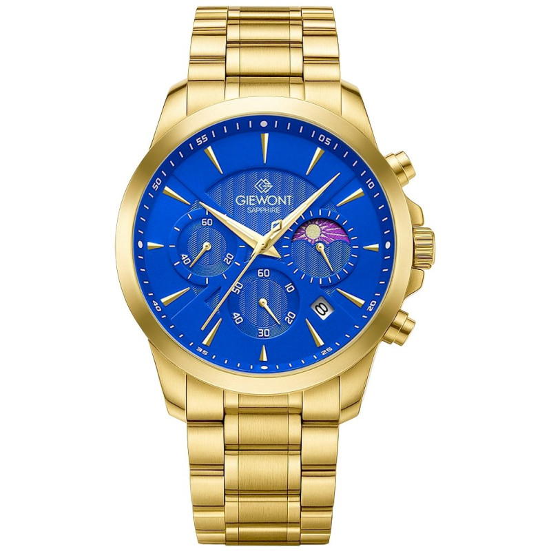 Giewont Men’s Chronograph Sapphire Watch / gold/blue