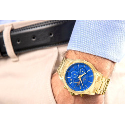 Giewont Men’s Chronograph Sapphire Watch / gold/blue