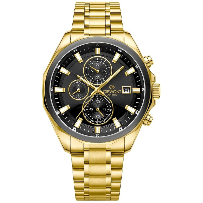 Giewont Chronograph Sapphire Men’s Watch / gold/black