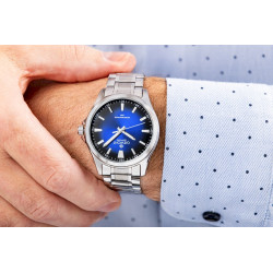 Giewont Elegance Sapphire Men’s Watch / silver-blue