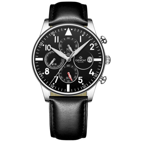 Giewont Men's Chronograph Sapphire Watch GW5630-A2 / black-silver
