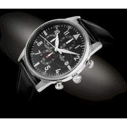 Giewont Men's Chronograph Sapphire Watch GW5630-A2 / black-silver