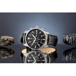Giewont Men's Chronograph Sapphire Watch GW5630-A2 / black-silver