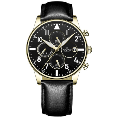 Giewont Chronograph Sapphire Men's Watch / black-gold