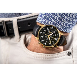 Giewont Chronograph Sapphire Men's Watch / black-gold