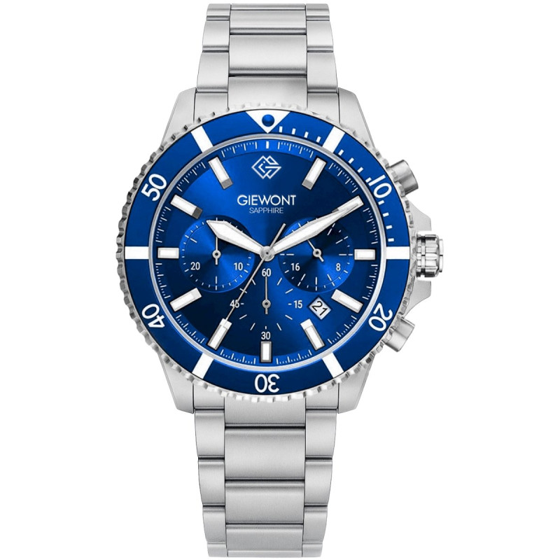 Giewont Chronograph Sapphire Men’s Watch GW3970-B3 / silver-blue