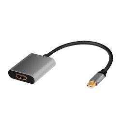 LogiLink CDA0110 vaizdo kabelio adapteris 0,15 m Mini DisplayPort HDMI Juoda, Pilka