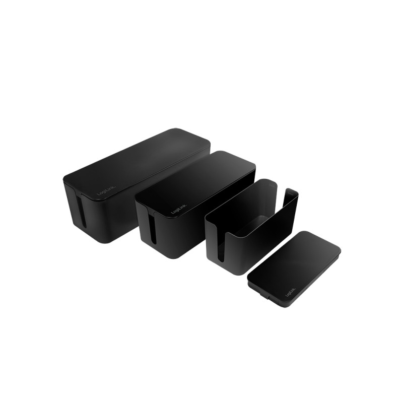 LogiLink KAB0077 cable organizer Universal Cable box Black 3 pc(s)