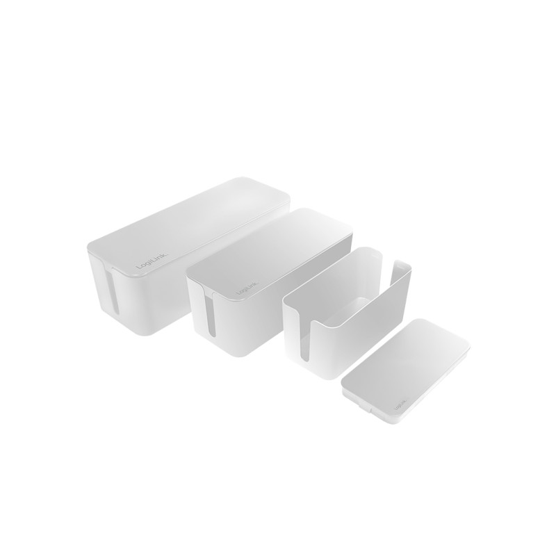 LogiLink KAB0078 kabelių tvarkymo priemonė Universalus Kabelių dėžutė Balta 3 vnt