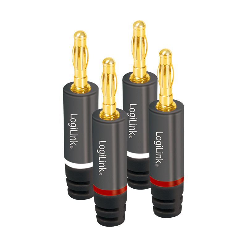 LogiLink CA1212 laido jungtis Banana Pilka
