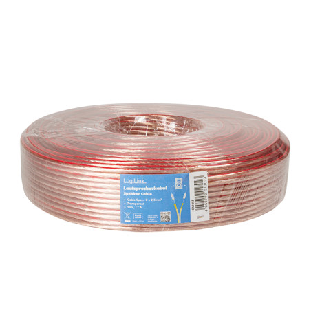 LogiLink CA1085 garso kabelis 50 m Permatomas