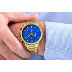 Giewont Men’s Chronograph Sapphire Watch / gold/blue