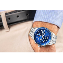 Giewont Men's Chronograph Sapphire Watch / silver/blue