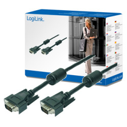LogiLink CV0017 VGA kabelis 15 m VGA (D-Sub) Juoda