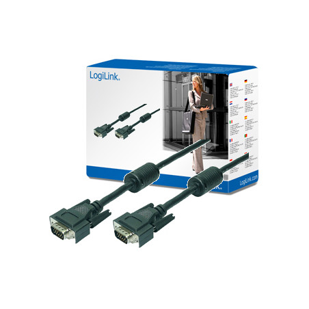 LogiLink CV0017 VGA kabelis 15 m VGA (D-Sub) Juoda