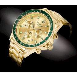 Giewont Chronograph Sapphire Men's Watch / gold green