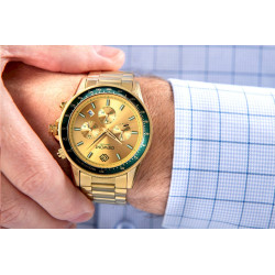 Giewont Chronograph Sapphire Men's Watch / gold green