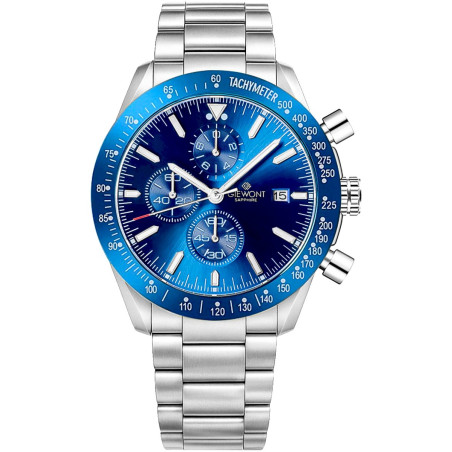 Giewont Chronograph Sapphire Men's Watch GW8720-B3 / silver-blue