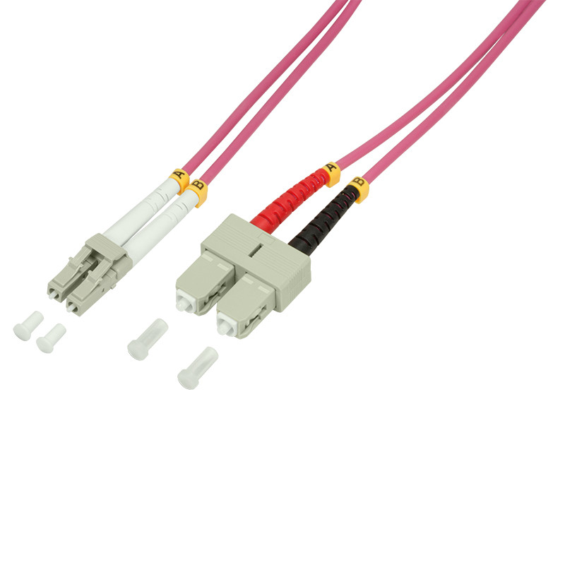 LogiLink LC/SC, 10 m „InfiniBand“ arba pluoštinis optinis kabelis Rožinė