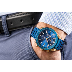 Giewont Men's Chronograph Sapphire Watch GW8720-B5 / blue-copper