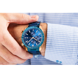 Giewont Men's Chronograph Sapphire Watch GW8720-B5 / blue-copper