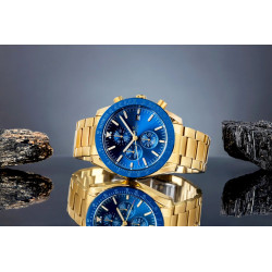 Giewont Chronograph Sapphire Men's Watch / gold-blue