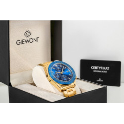 Giewont Chronograph Sapphire Men's Watch / gold-blue