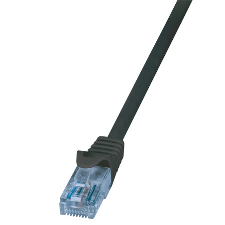 LogiLink CP3073U tinklo kabelis Juoda 5 m Cat6a U/UTP (UTP)