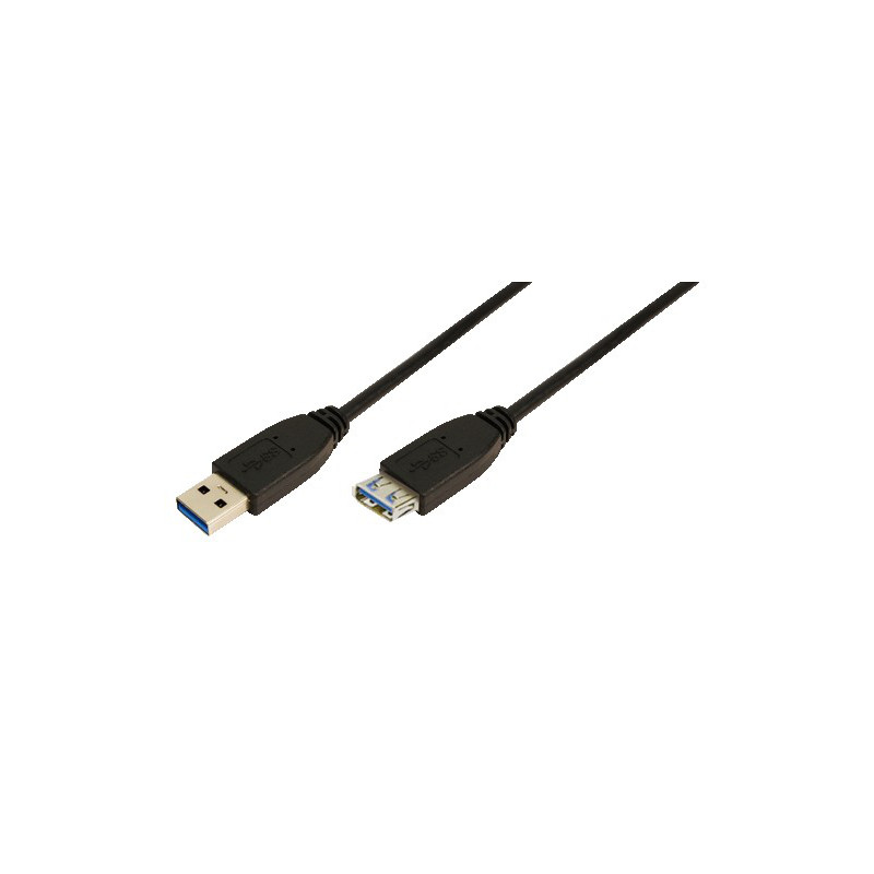 LogiLink 2m USB A - USB A 3.0 F/M USB kabelis USB 3.2 Gen 1 (3.1 Gen 1) Juoda