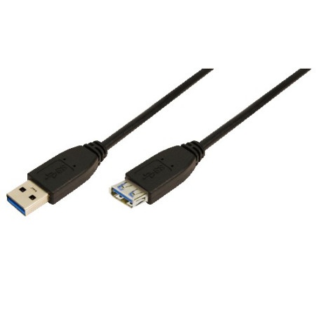 LogiLink 2m USB A - USB A 3.0 F/M USB kabelis USB 3.2 Gen 1 (3.1 Gen 1) Juoda