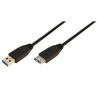 LogiLink 2m USB A - USB A 3.0 F/M USB kabelis USB 3.2 Gen 1 (3.1 Gen 1) Juoda