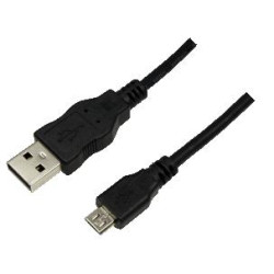 LogiLink 5m USB A-USB Micro B USB kabelis USB 2.0 Micro-USB B 0,48 Gbit/s Juoda