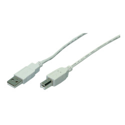 LogiLink CU0009 USB kabelis USB 2.0 5 m USB A USB B 0,48 Gbit/s 2,5 W Balta