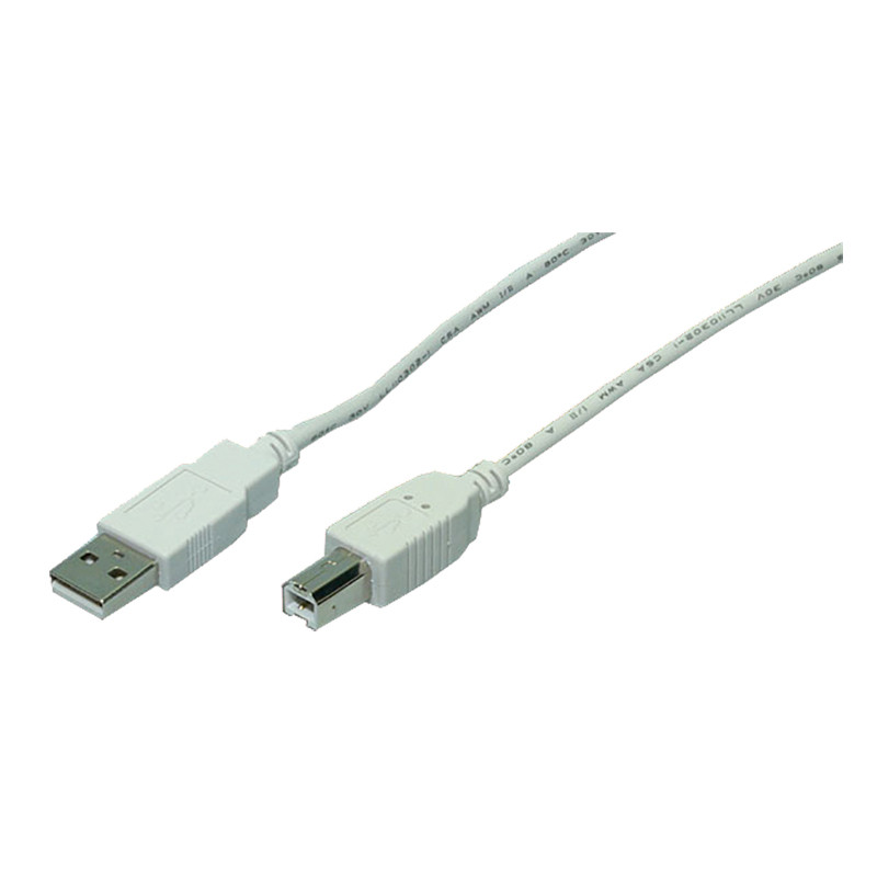 LogiLink CU0009 USB kabelis USB 2.0 5 m USB A USB B 0,48 Gbit/s 2,5 W Balta