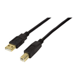 LogiLink UA0264 USB kabelis USB 2.0 10 m USB A USB B 0,48 Gbit/s Juoda