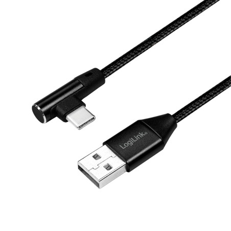 LogiLink CU0137 USB kabelis USB 2.0 0,3 m USB A USB C 0,48 Gbit/s Juoda