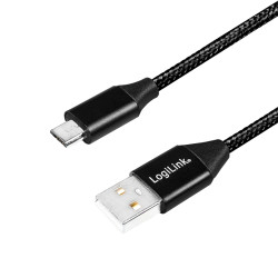 LogiLink CU0143 USB kabelis USB 2.0 0,3 m USB A Micro-USB B 0,48 Gbit/s Juoda