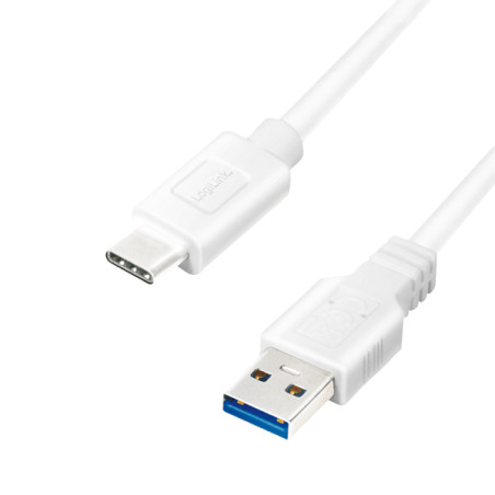 LogiLink CU0173 USB kabelis USB 3.2 Gen 1 (3.1 Gen 1) 0,5 m USB A USB C 5 Gbit/s Balta