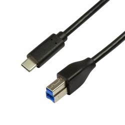 LogiLink CU0163 USB kabelis USB 3.2 Gen 1 (3.1 Gen 1) 2 m USB C USB B 5 Gbit/s Juoda