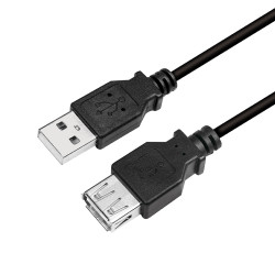 LogiLink CU0010B USB kabelis USB 2.0 2 m USB A 0,48 Gbit/s Juoda