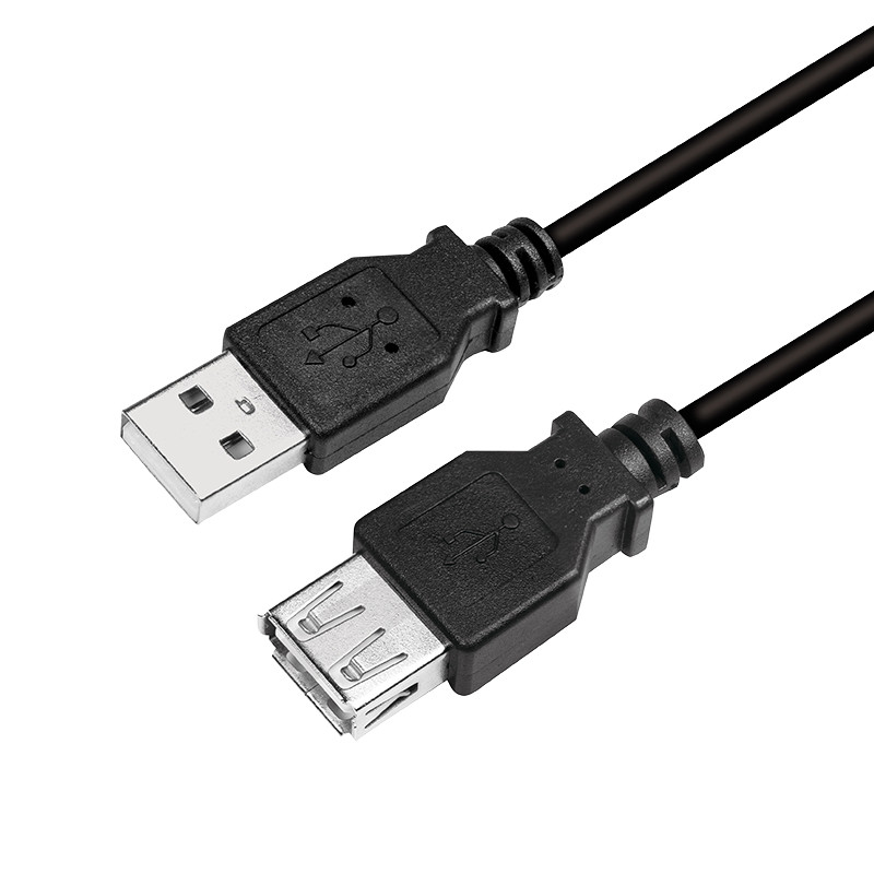 LogiLink CU0010B USB kabelis USB 2.0 2 m USB A 0,48 Gbit/s Juoda