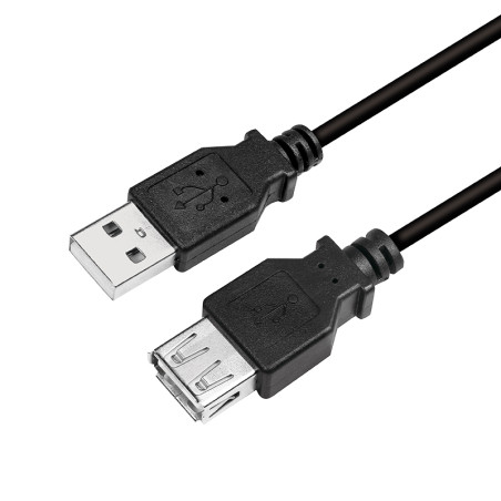 LogiLink CU0010B USB kabelis USB 2.0 2 m USB A 0,48 Gbit/s Juoda