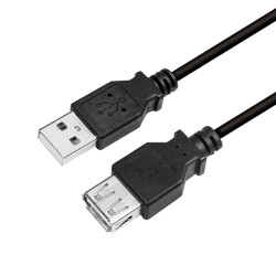 LogiLink CU0011B USB kabelis USB 2.0 3 m USB A 0,48 Gbit/s Juoda