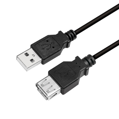 LogiLink CU0012B USB kabelis USB 2.0 5 m USB A 0,48 Gbit/s Juoda