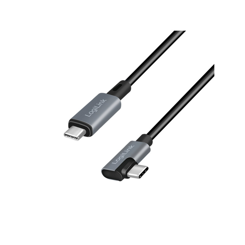 LogiLink CU0183 USB kabelis USB 2.0 2 m USB C 0,48 Gbit/s 100 W Juoda, Sidabras