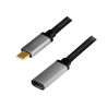 LogiLink CUA0105 USB kabelis USB 3.2 Gen 2 (3.1 Gen 2) 0,5 m USB C 10 Gbit/s Juoda, Pilka