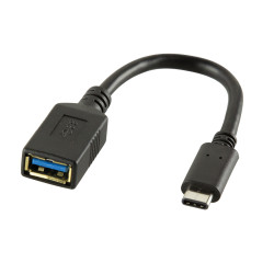 LogiLink USB C - USB A 0.15m USB kabelis USB 3.2 Gen 2 (3.1 Gen 2) 0,15 m Juoda