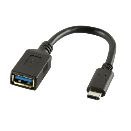 LogiLink USB C - USB A 0.15m USB kabelis USB 3.2 Gen 2 (3.1 Gen 2) 0,15 m Juoda