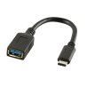LogiLink USB C - USB A 0.15m USB kabelis USB 3.2 Gen 2 (3.1 Gen 2) 0,15 m Juoda