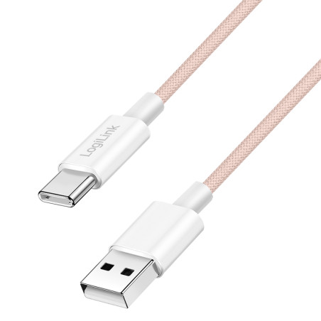 LogiLink CU0323 USB kabelis USB 2.0 0,5 m USB A USB C 0,48 Gbit/s 60 W Rožinė